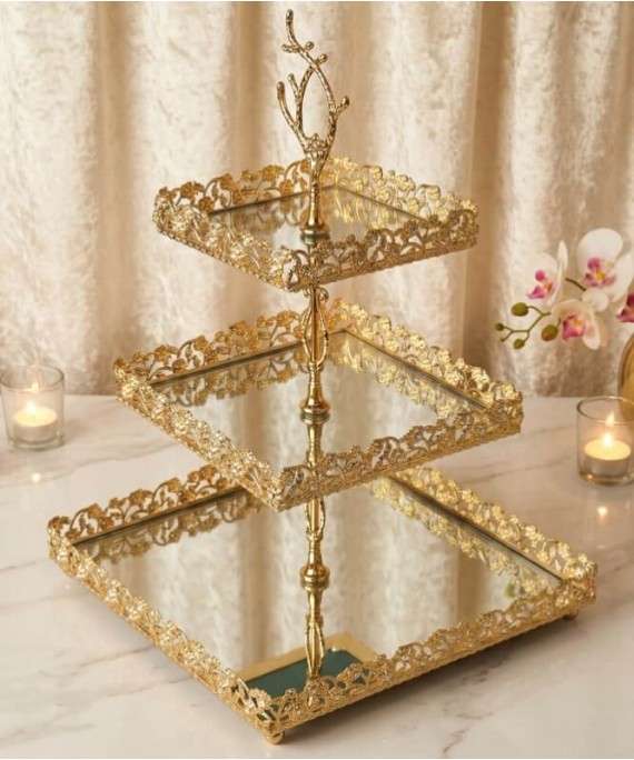 ZEYVE ELMAS 3-TIER SQUARE COOKIE STAND 41x26x26 *8
